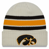 Men's Iowa Hawkeyes New Era Off White Vintage Cuffed Knit Hat - Pro Jersey Sports