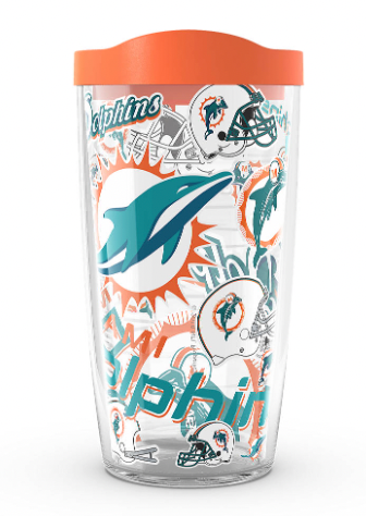 Miami Dolphins All Over Print 16 oz. Tervis Tumbler - Pro Jersey Sports