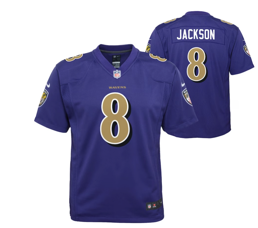 Youth Baltimore Ravens Lamar Jackson Nike Alternate Purple Game Jersey - Pro Jersey Sports