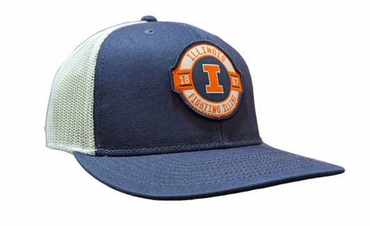 Illinois Fighting Illini NCAA Top Of The World Navy/White Formation Adjustable Trucker Hat