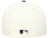 Tampa Bay Devil Rays Cooperstown Collection Cream/Black Leather Visor New Era 59FIFTY Fitted Hat - Pro Jersey Sports
