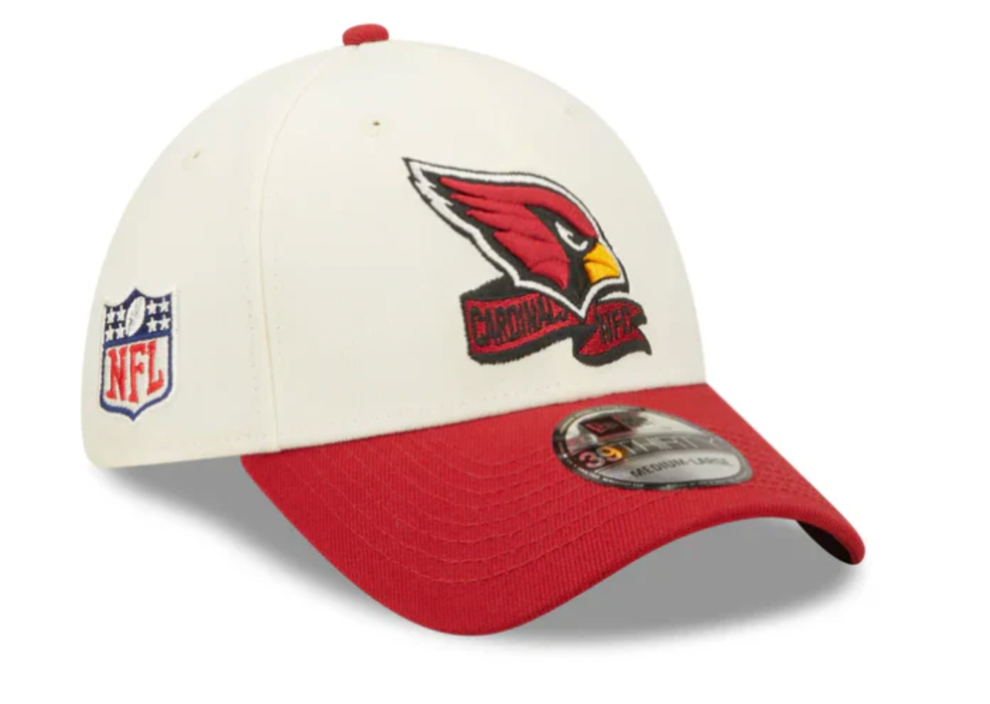 Men's Arizona Cardinals New Era Cream/Red 2022 Sideline 39THIRTY Flex Hat