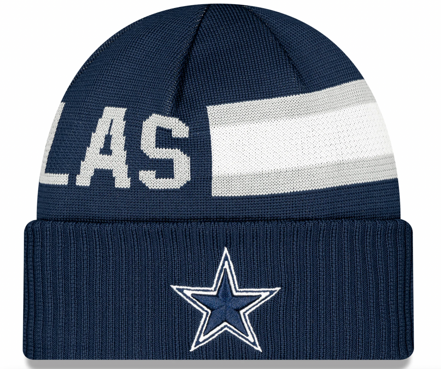 Dallas Cowboys New Era 2024 NFL Sideline Navy Tech Knit Hat