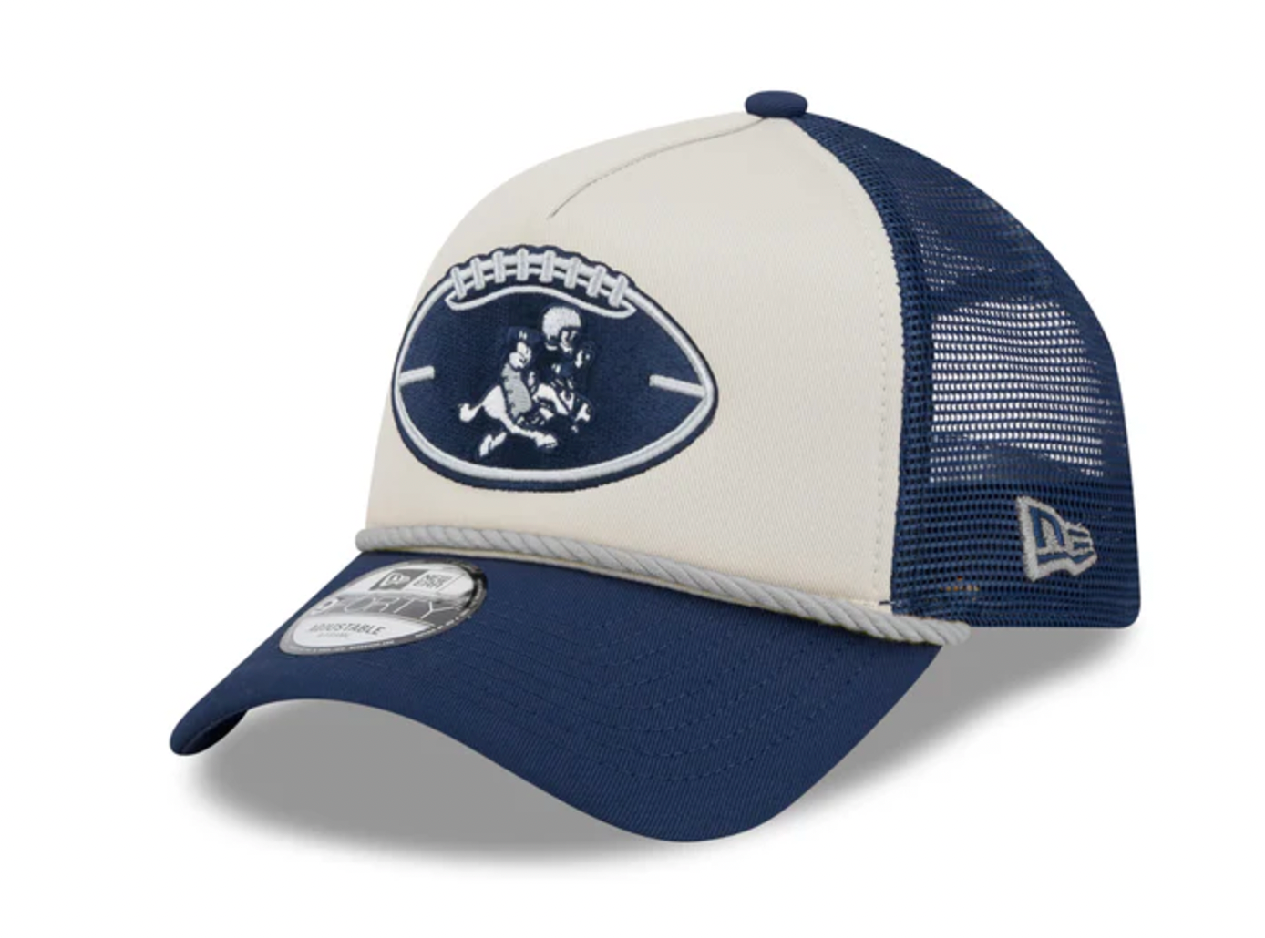 Men's Dallas Cowboys New Era 2024 Sideline Historic Stone/Navy 9FORTY A-Frame Adjustable Hat