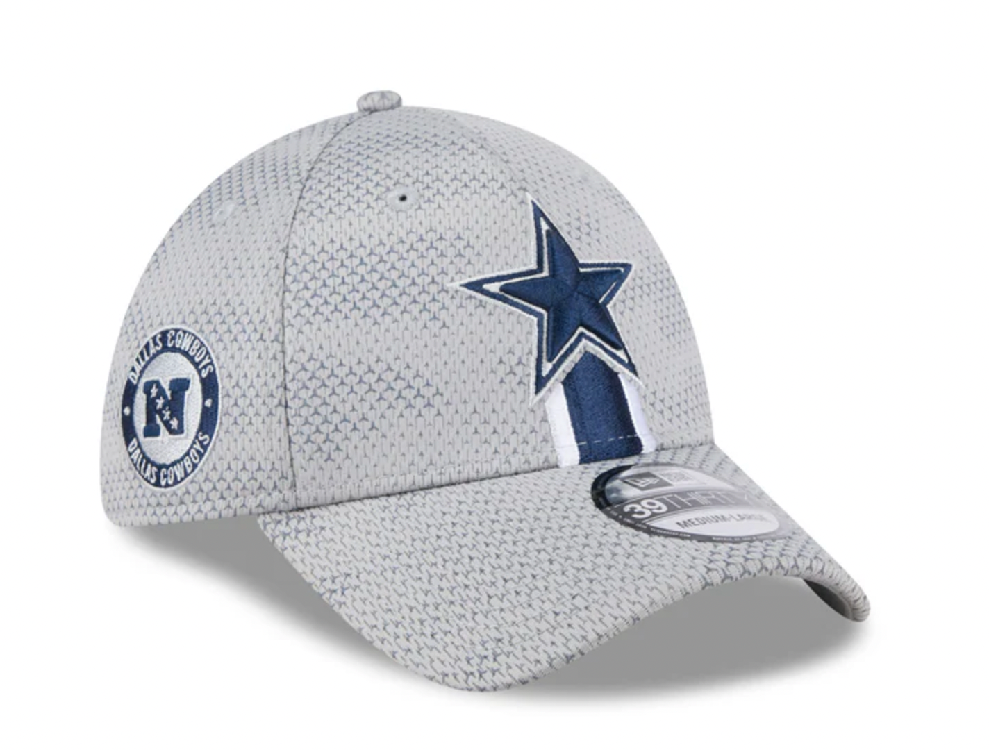 Men's Dallas Cowboys New Era 2024 Sideline Gray 39THIRTY Flex Hat