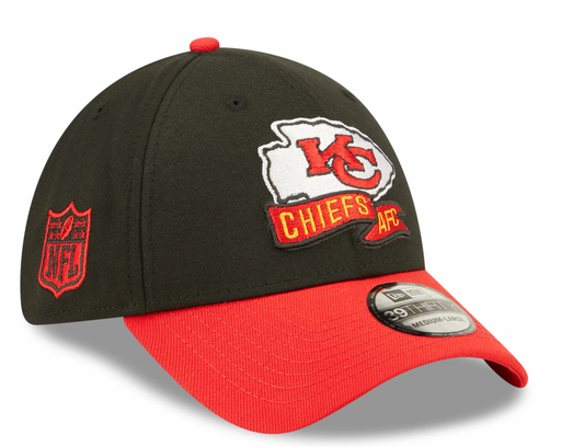 Men's Kansas City Chiefs New Era Black/Red 2022 Sideline 39THIRTY Flex Hat