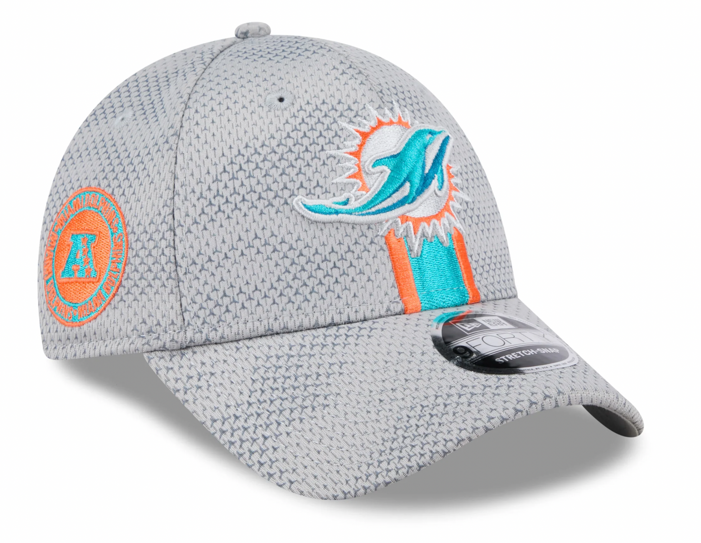 Men's Miami Dolphins New Era 2024 Sideline Graphite 9FORTY Adjustable Hat