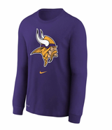 Youth Minnesota Vikings Nike Primary Logo Purple Dri-Fit Long Sleeve Tee - Pro Jersey Sports