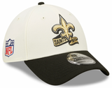 Men's New Orleans Saints New Era Cream/Black 2022 Sideline 39THIRTY Flex Hat - Pro Jersey Sports