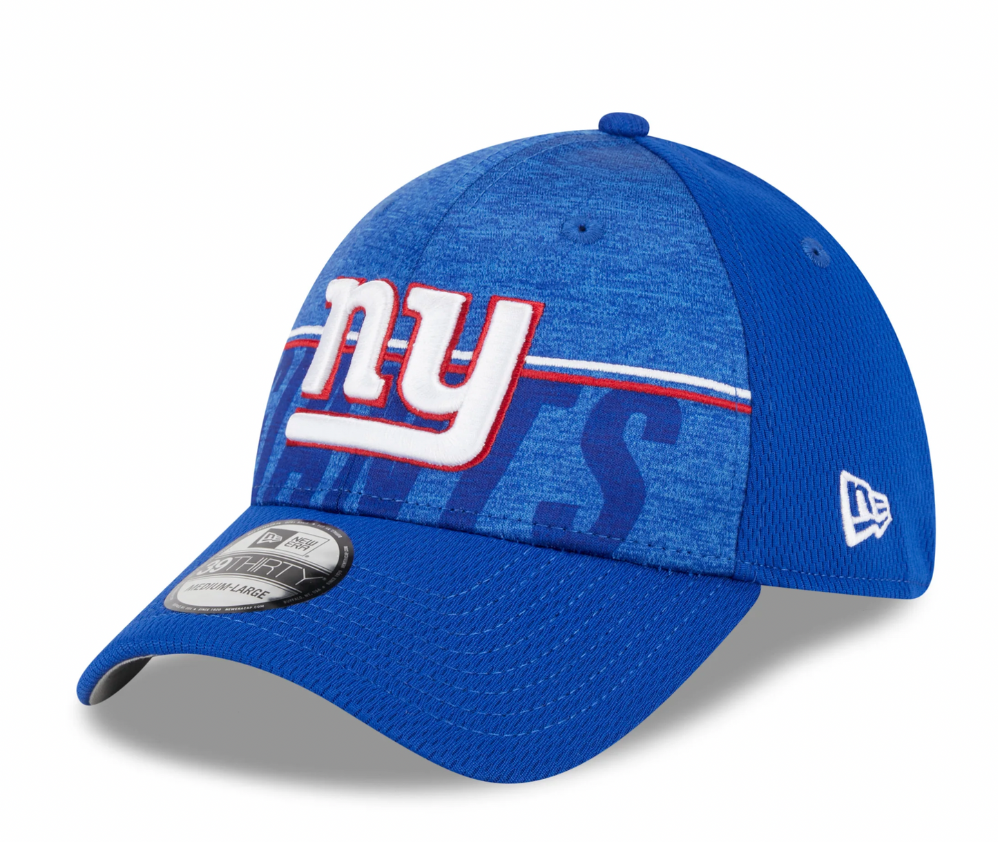 Men's New York Giants New Era NFL 2023 Training Camp Royal Primary Logo 39THIRTY Flex Fit Hat