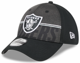 Men's Las Vegas Raiders New Era NFL 2023 Training Camp Black Primary Logo 39THIRTY Flex Fit Hat - Pro Jersey Sports