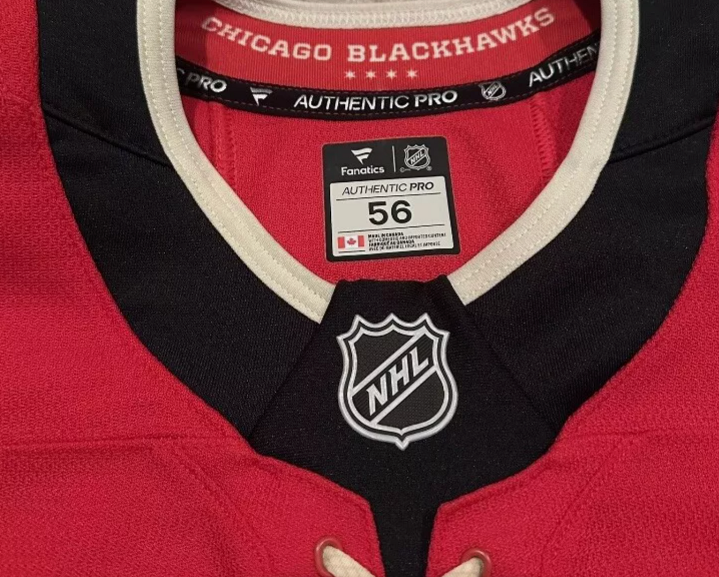 Men's Chicago Blackhawks Fanatics 2025 NHL Winter Classic AUTHENTIC PRO ON ICE Canada Blank Jersey