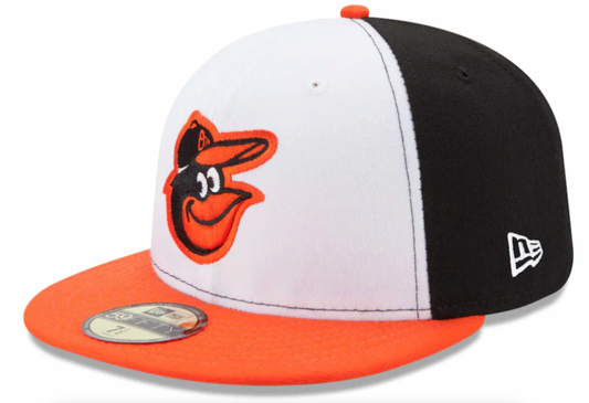 Men's Baltimore Orioles New Era White/Orange Home Authentic Collection On-Field 59FIFTY Fitted Hat - Pro Jersey Sports