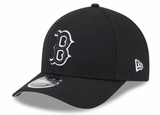 Boston Red Sox Black and White New Era M-Crown 9FORTY Adjustable Hat - Pro Jersey Sports
