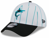 Men's Miami Marlins New Era 2024 Batting Practice White/Black 39THIRTY Flex-Fit Hat - Pro Jersey Sports