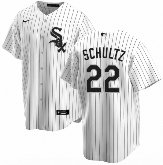 NIKE Men's Noah Schultz Chicago White Sox White Home Replica Jersey With Premium Twill Lettering (Copy)