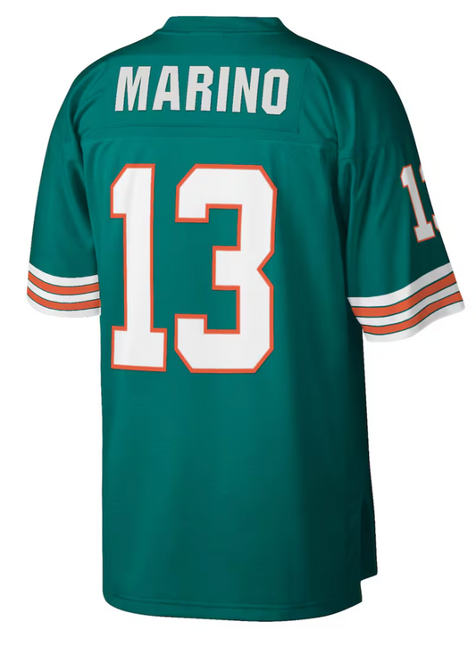 Mens Miami Dolphins Dan Marino Mitchell & Ness Aqua Retired Player Vintage Replica Jersey