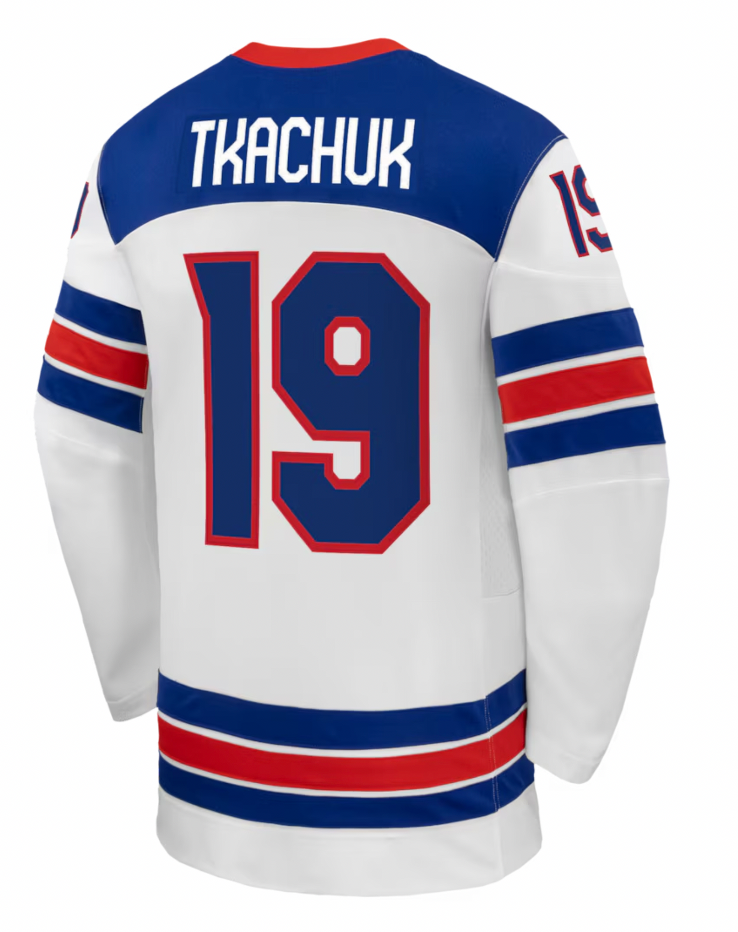 Men's Team USA Hockey Nike Matthew Tkachuk #19 White Replica Jersey