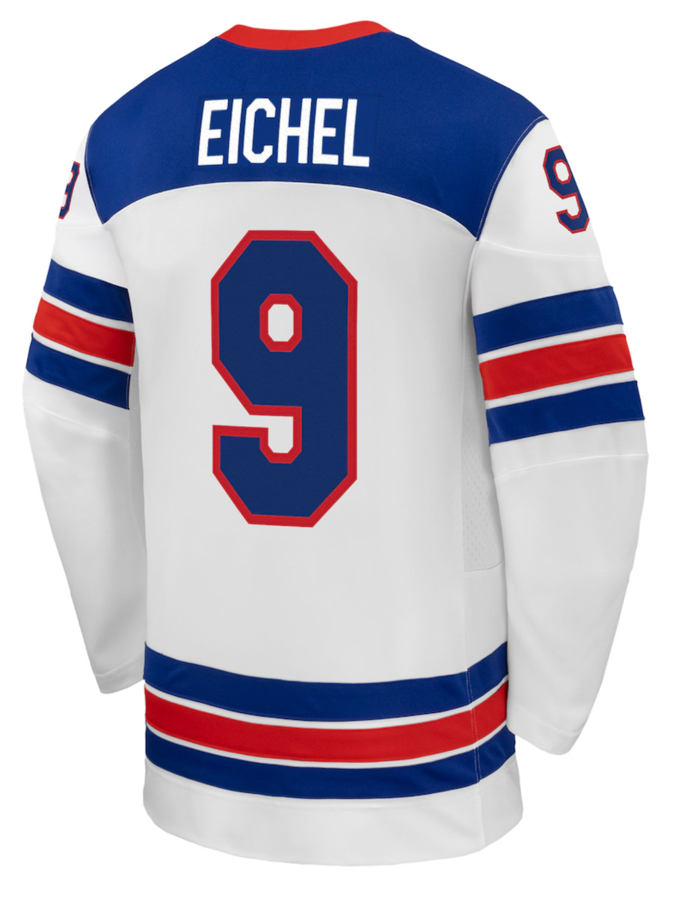 Men's Team USA Hockey Nike Jack Eichel #9 White Replica Jersey