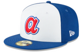 Men's Atlanta Braves Cooperstown Collection White/Royal 59Fifty Fitted Hat - Pro Jersey Sports