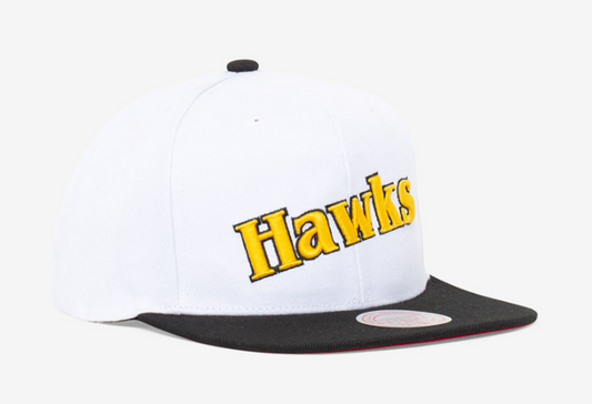 Atlanta Hawks Mitchell & Ness Hardwood Classics Reload 2.0 Snapback Hat - White/Black