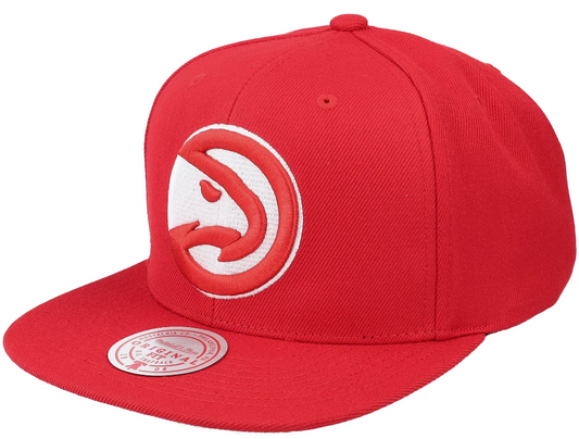 Mens NBA Atlanta Hawks Red Mitchell And Ness Basic Core Snapback Hat