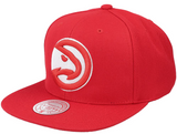 Mens NBA Atlanta Hawks Red Mitchell And Ness Basic Core Snapback Hat - Pro Jersey Sports