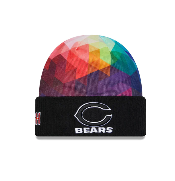 Men's Chicago Bears New Era Black 2023 NFL Crucial Catch Alternate Logo Cuffed Knit Hat