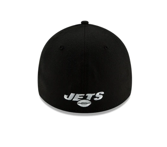 Men's New York Jets New Era Black Team Classic 39THIRTY Flex Hat