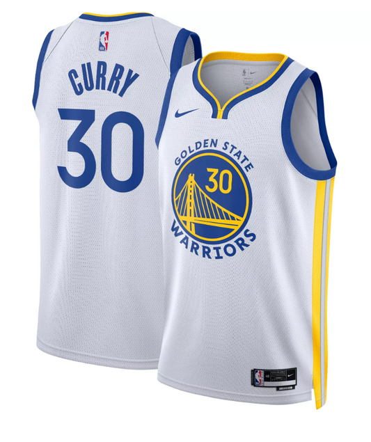 Youth Golden State Warriors Stephen Curry Nike White Swingman Icon Jersey