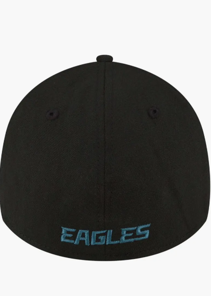 Mens Philadelphia Eagles New Era Black 39THIRTY Team Classic Flex Hat