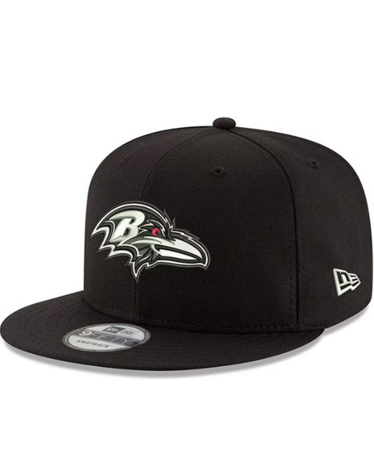 Baltimore Ravens New Era Black & White Basic 9FIFTY Snapback Hat