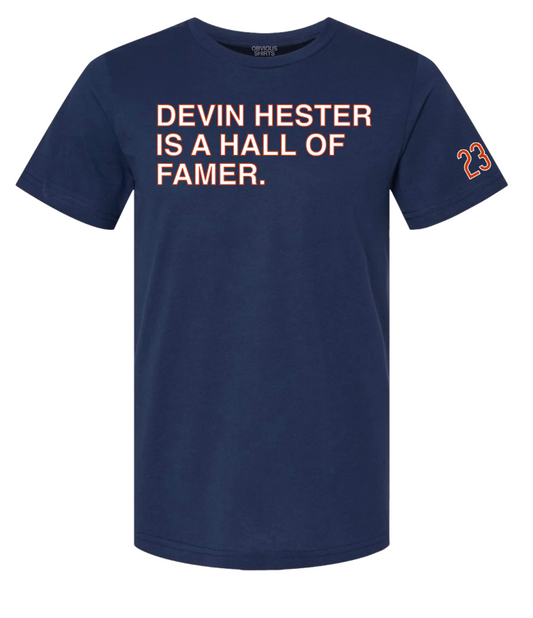 Men's Devin Hester Is A Hall Of Famer Obvious Shirts Navy Tee