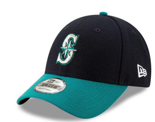 Men's Seattle Mariners New Era Navy/Aqua League 9FORTY Adjustable Hat
