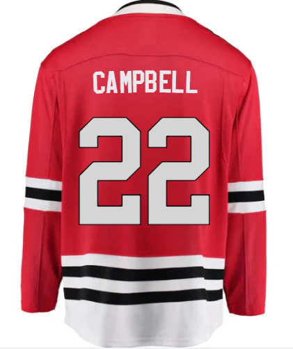 Men's Wayne Campbell Chicago Blackhawks Red Home Fanatics Premium Twill Breakaway Replica Jersey