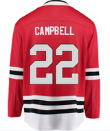 Men's Wayne Campbell Chicago Blackhawks Red Home Fanatics Premium Twill Breakaway Replica Jersey - Pro Jersey Sports