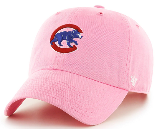 Chicago Cubs MLB Pink Walking Bear Clean Up Hat By '47 Brand