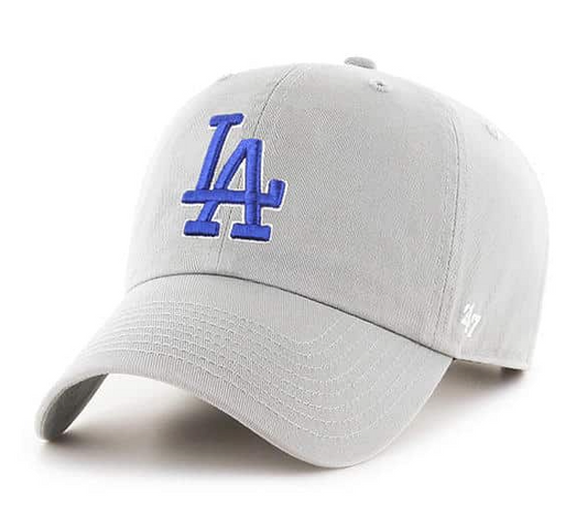 Men's '47 Brand Los Angeles Dodgers Gray Clean Up Adjustable hat