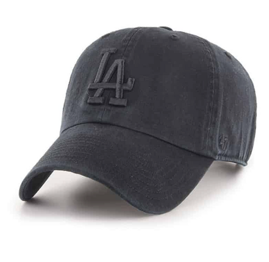 Men's '47 Brand Los Angeles Dodgers Black Tonal Clean Up Adjustable hat