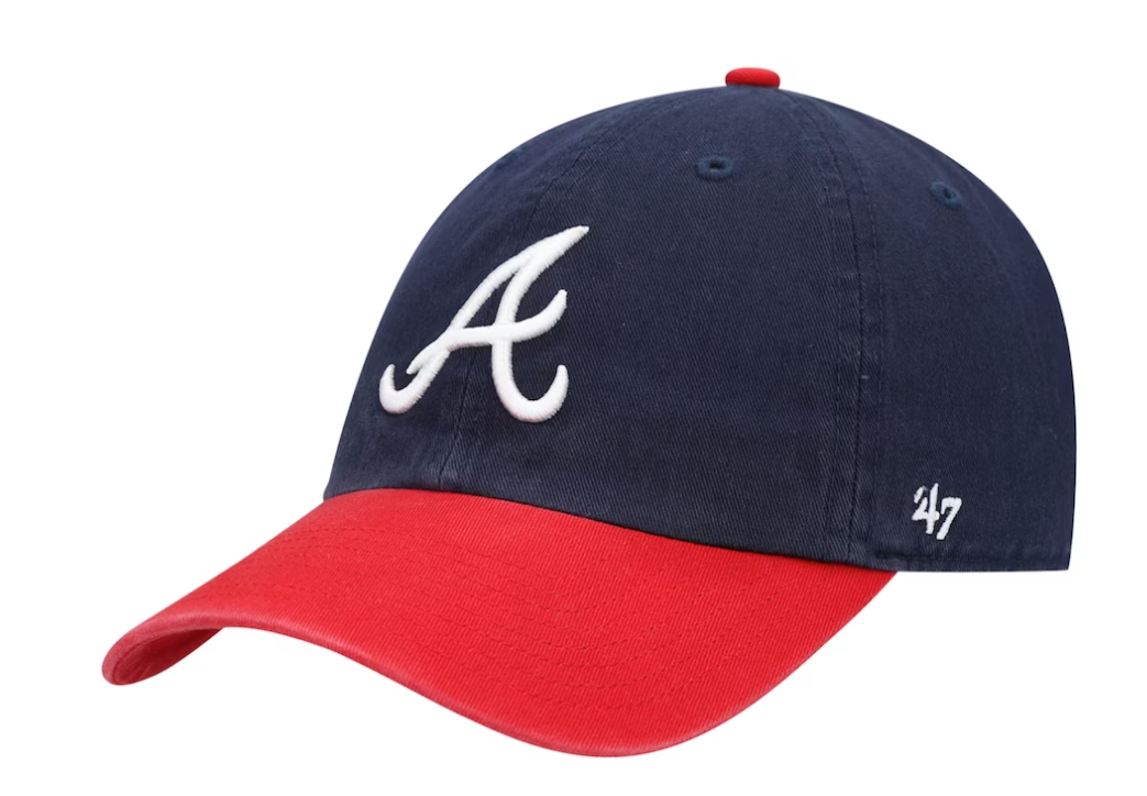 Men's Atlanta Braves Navy/Red Clean Up Adjustable Hat By '47 Brand