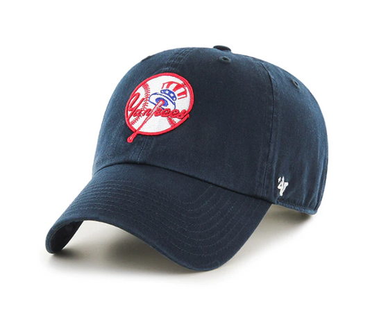 Men's New York Yankees Navy Secondary Logo Cleanup Adjustable Hat By '47 brand
