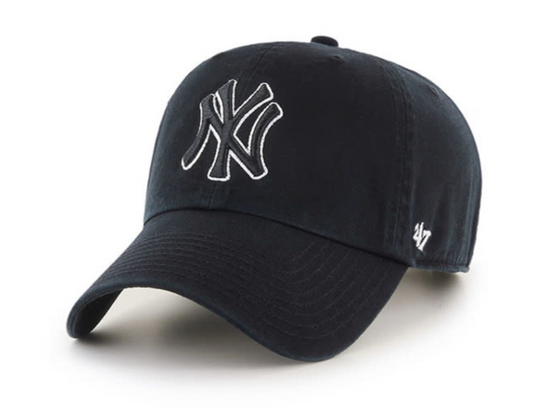 Men's New York Yankees Black/White Cleanup Adjustable Hat By '47 brand