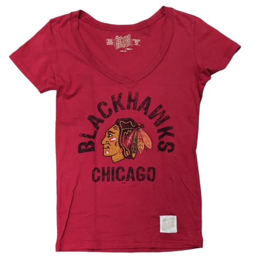 Women's Chicago Blackhawks Chicago Deep V Neck Tee