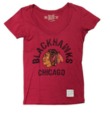 Women's Chicago Blackhawks Chicago Deep V Neck Tee - Pro Jersey Sports