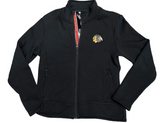 Women's Chicago Blackhawks Tranquil Deception Bar Stripe Black Full Zip Jacket - Pro Jersey Sports