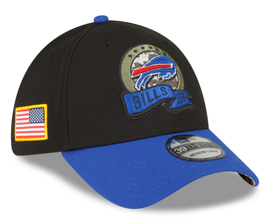 Men's Buffalo Bills New Era Black 2022 Salute to Service 39THIRTY Flex Hat