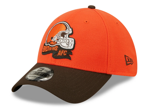 Men's Cleveland Browns New Era Orange/Brown 2022 Sideline 39THIRTY Flex Hat