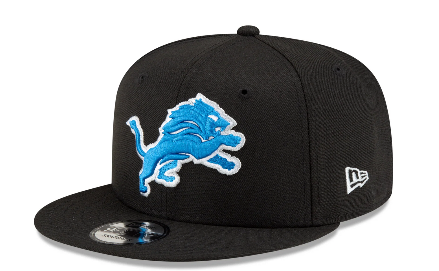 Detroit Lions New Era Black Primary Logo Basic 9FIFTY Adjustable Hat