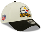 Men's Pittsburgh Steelers New Era Cream/Black 2022 Sideline 39THIRTY Flex Hat - Pro Jersey Sports