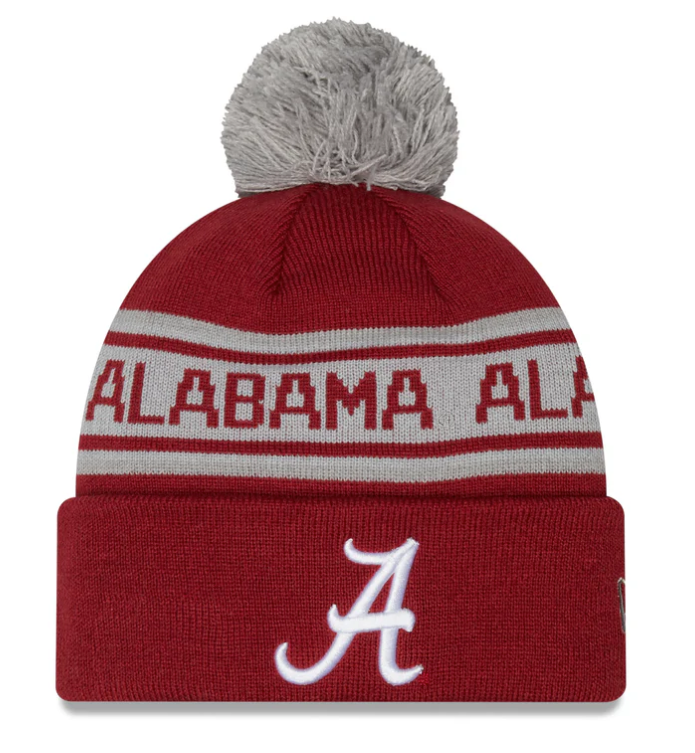 Alabama Crimson Tide NCAA New Era Crimson Repeat Cuffed Pom Knit Hat